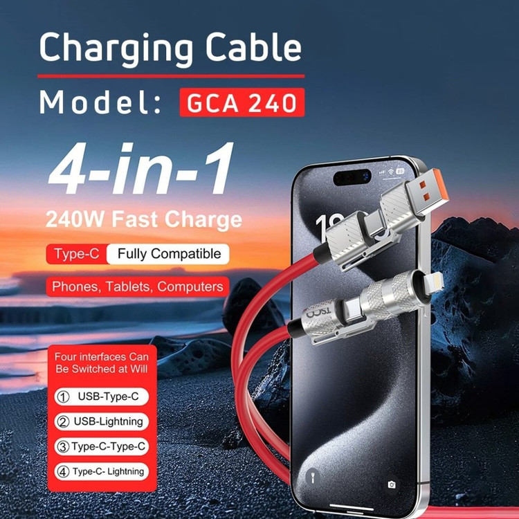 کابل شارژ چندکاره تسکو مدل GCA 240 طول 1.2 متر