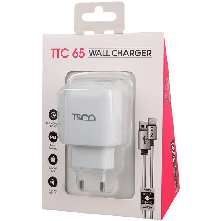 شارژر دیواری 20 وات تسکو مدل TTC 65
