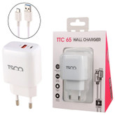 شارژر دیواری 20 وات تسکو مدل TTC 65